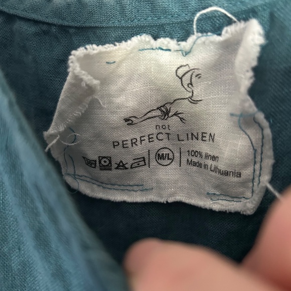 Not perfect linen dress Sarah in teal - Picture 3 of 3